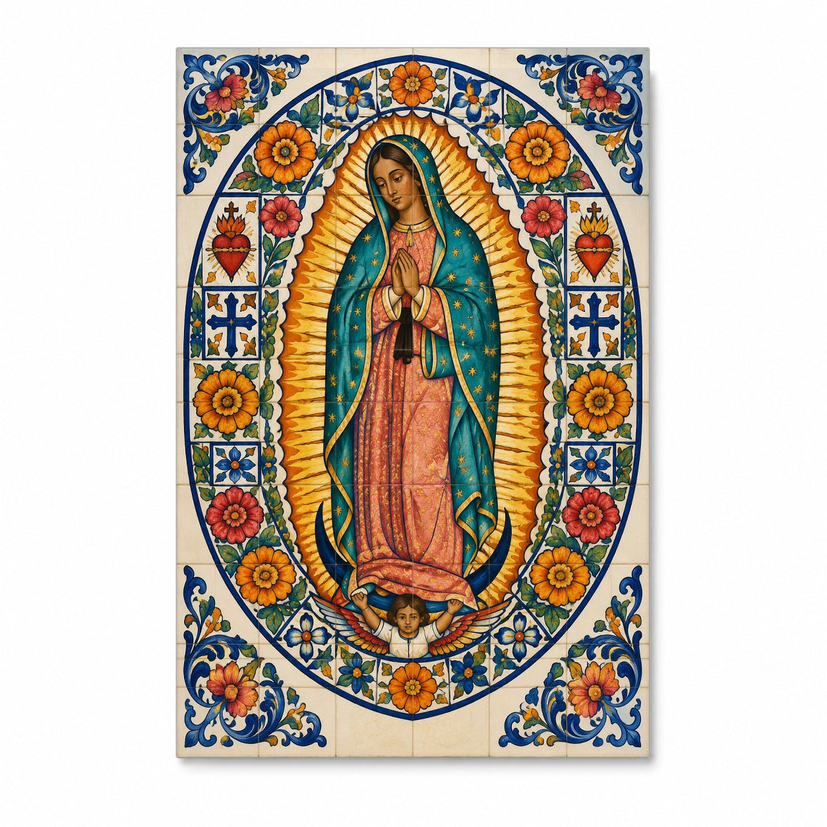 Talavera Morenita Canvas Wall Art - Catholic Wall Art, front view