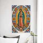 Talavera Morenita Canvas Wall Art - Catholic Wall Art, detail view