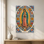 Talavera Morenita Canvas Wall Art - Catholic Wall Art, gift presentation