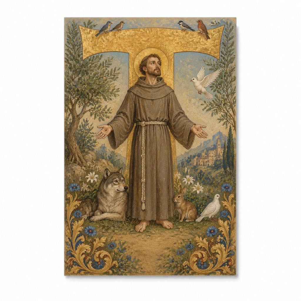 Tau Francisci Canvas Wall Art - Catholic Wall Art, front view
