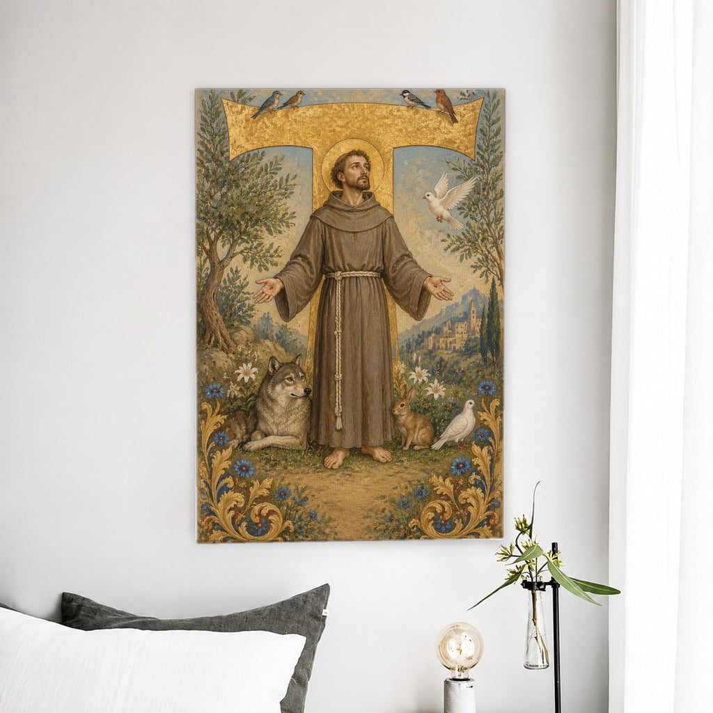 Tau Francisci Canvas Wall Art - Catholic Wall Art, detail view