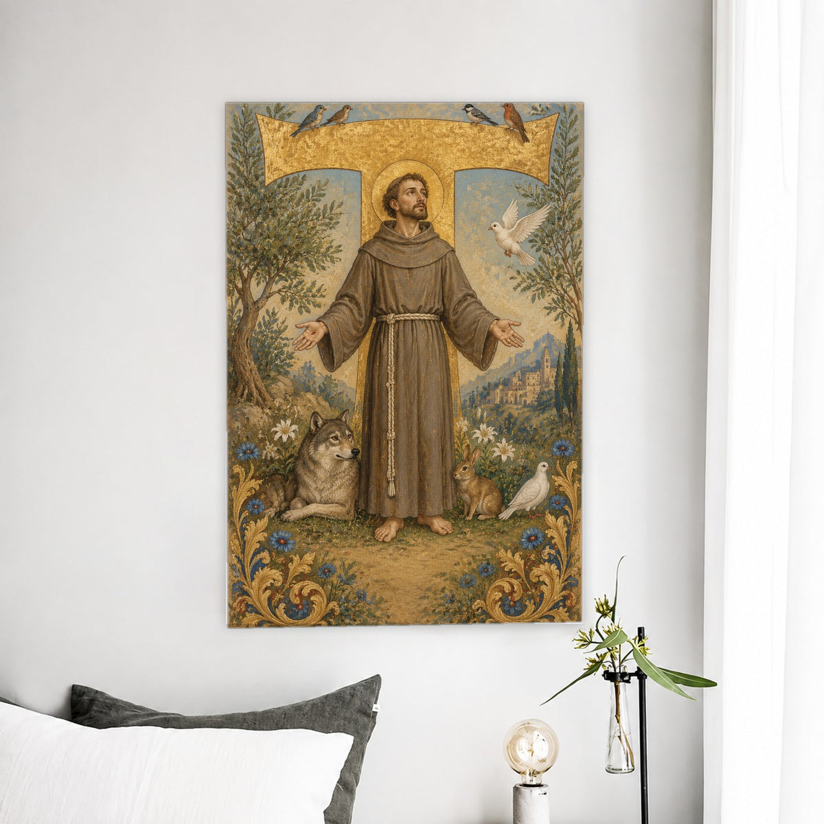 Tau Francisci Canvas Wall Art - Catholic Wall Art, detail view