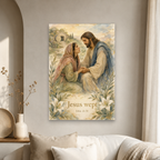 Tears At Bethany Canvas Wall Art - Christian Wall Art, scale reference