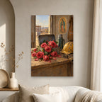 Tepeyac Roses in Oil Canvas Wall Art - Catholic Wall Art, scale reference