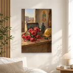 Tepeyac Roses in Oil Canvas Wall Art - Catholic Wall Art, alternate angle