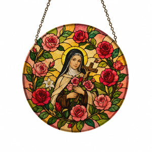 Testis Fidei Glass Suncatcher - Catholic Suncatcher, front view