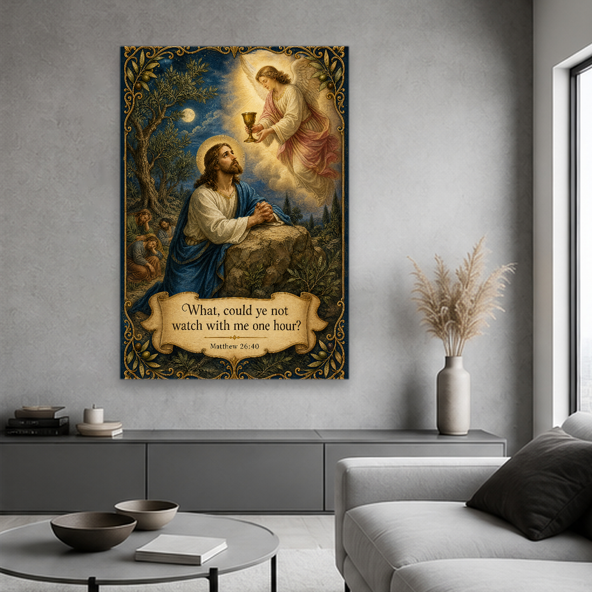 The Cup of Gethsemane Canvas Wall Art - Christian Wall Art, styled in the home