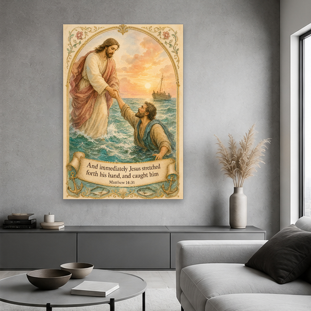 The Hand That Lifts Canvas Wall Art - Christian Wall Art, styled in the home