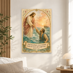 The Hand That Lifts Canvas Wall Art - Christian Wall Art, scale reference