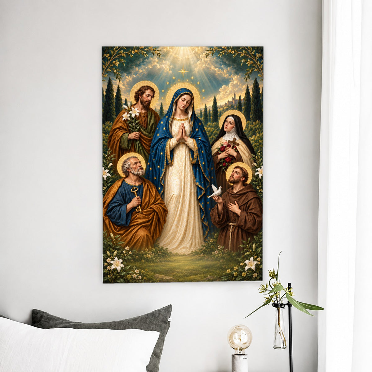 The Heavenly Communion of Saints – Canvas Wall Art Canvas Wall Art - Catholic Wall Art, detail view