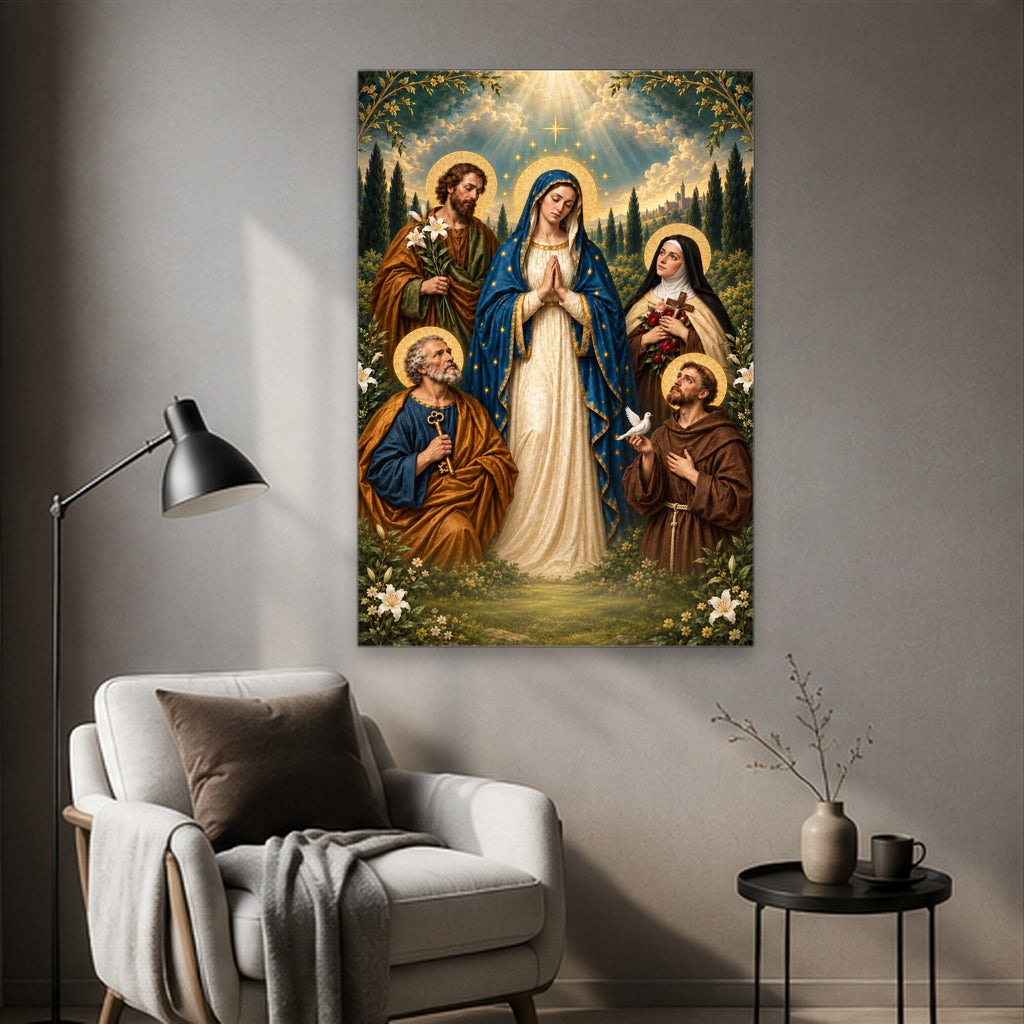 The Heavenly Communion of Saints – Canvas Wall Art Canvas Wall Art - Catholic Wall Art, styled in the home
