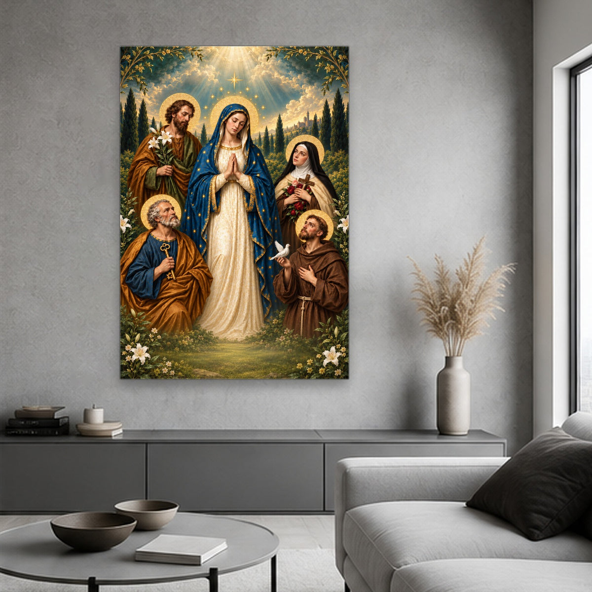 The Heavenly Communion of Saints – Canvas Wall Art Canvas Wall Art - Catholic Wall Art, hanging display