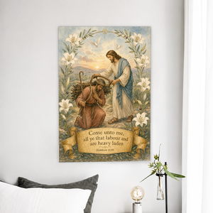 The Lifted Yoke Canvas Wall Art - Christian Wall Art, front view