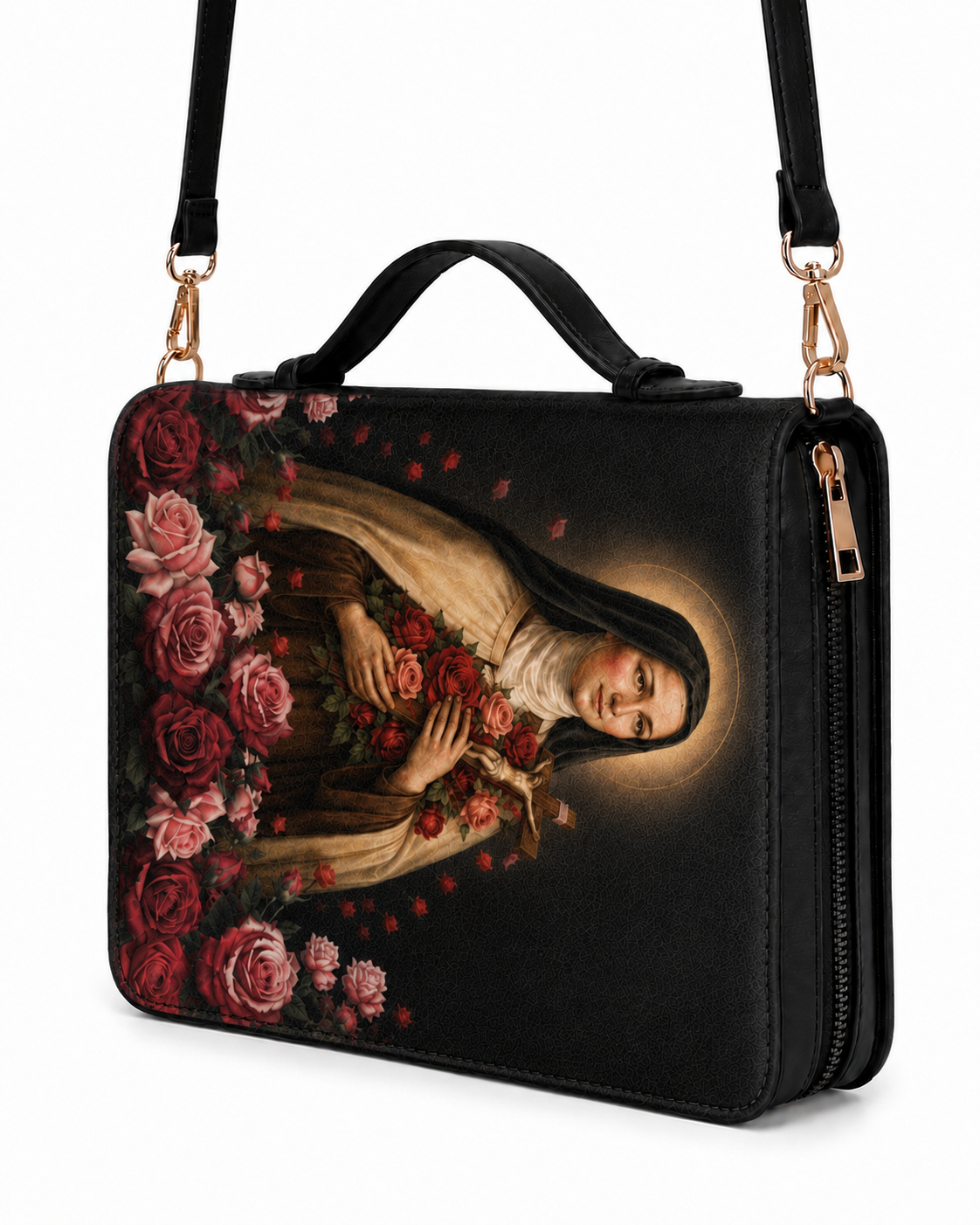 The Little Flower Bible Cover - PU Leather Bible Cover, gift presentation