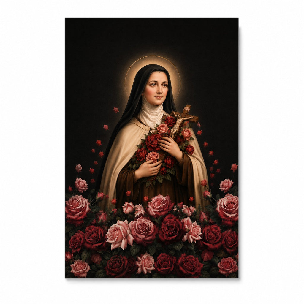 The Little Flower Canvas Wall Art - Catholic Wall Art, front view