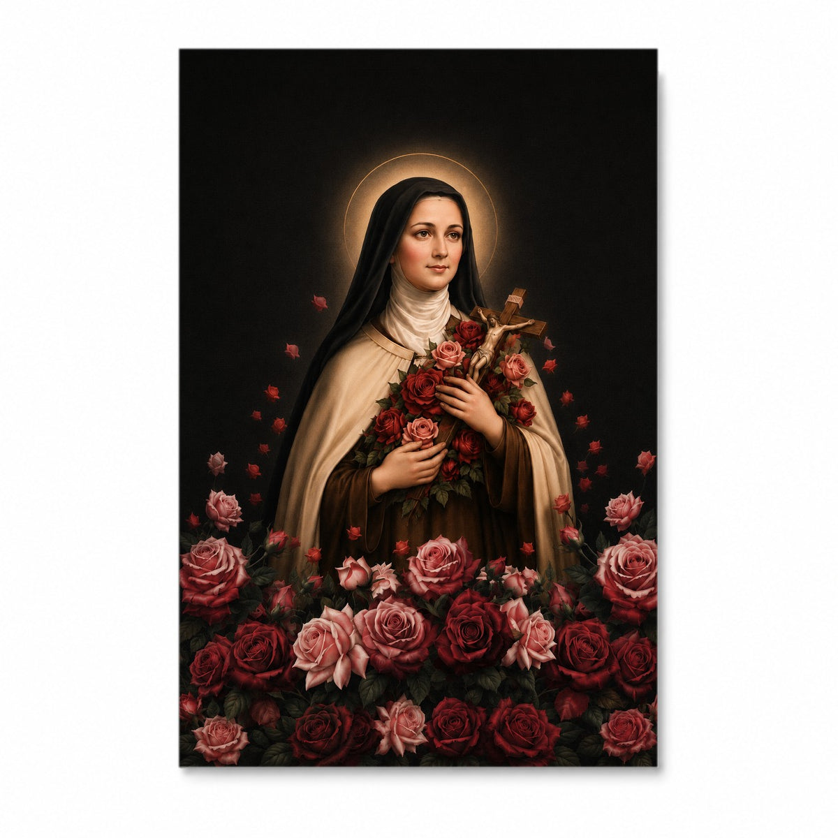 The Little Flower Canvas Wall Art - Catholic Wall Art, front view
