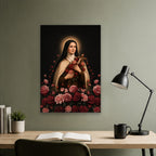 The Little Flower Canvas Wall Art - Catholic Wall Art, close-up of the print