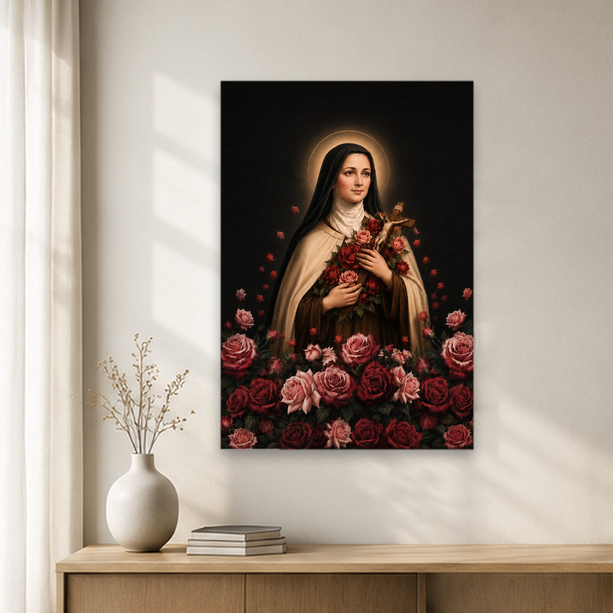 The Little Flower Canvas Wall Art - Catholic Wall Art, gift presentation