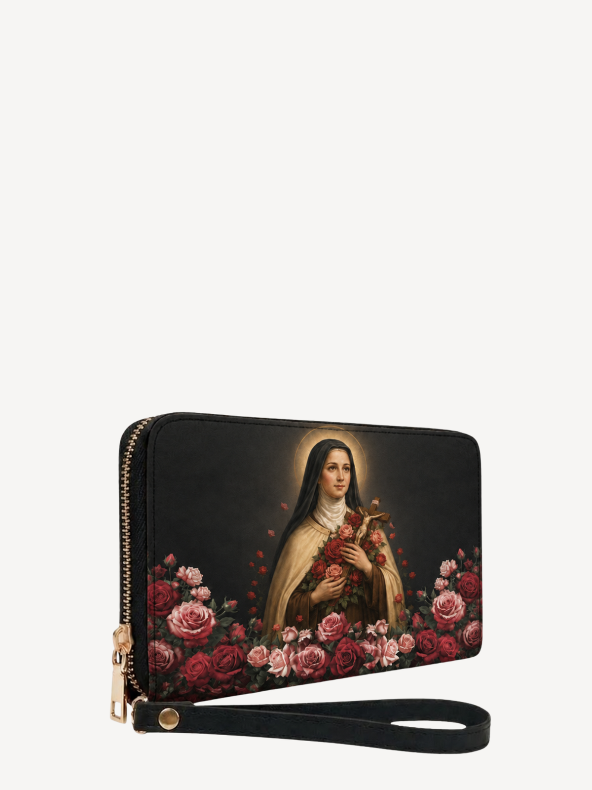 The Little Flower PU Leather Wallet - Christian Wallet, close-up of the print