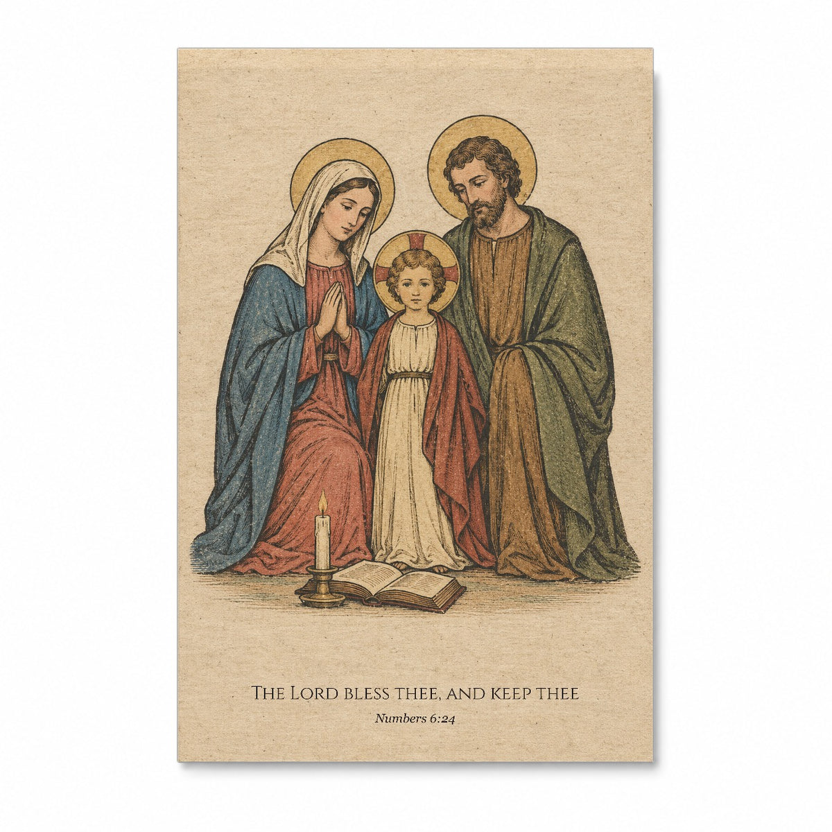 The Lord Bless Thee Canvas Wall Art - Catholic Wall Art, front view