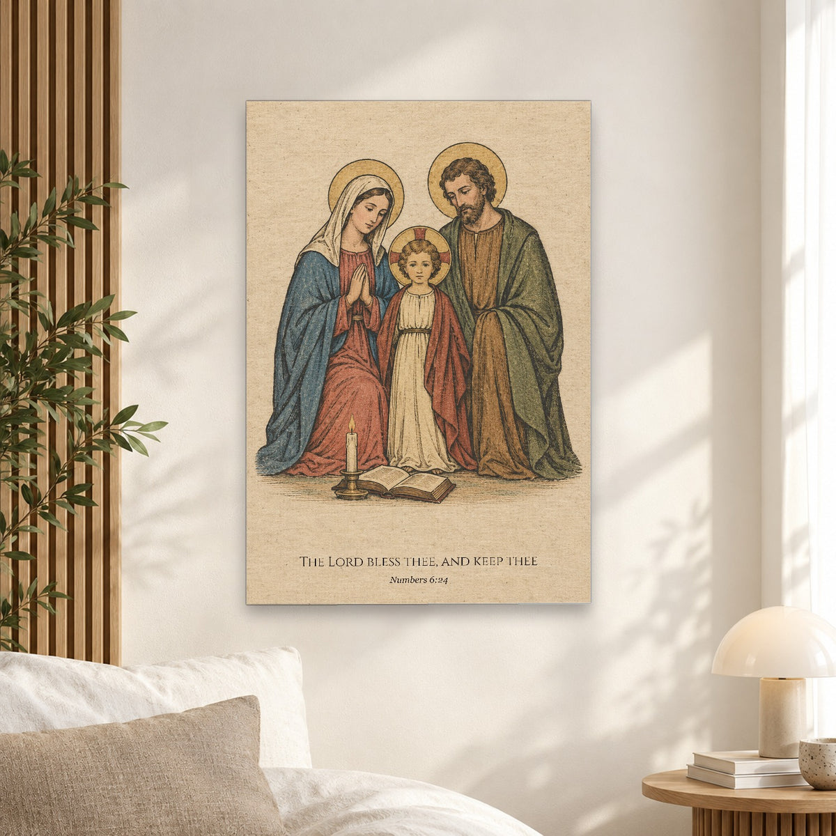 The Lord Bless Thee Canvas Wall Art - Catholic Wall Art, alternate angle