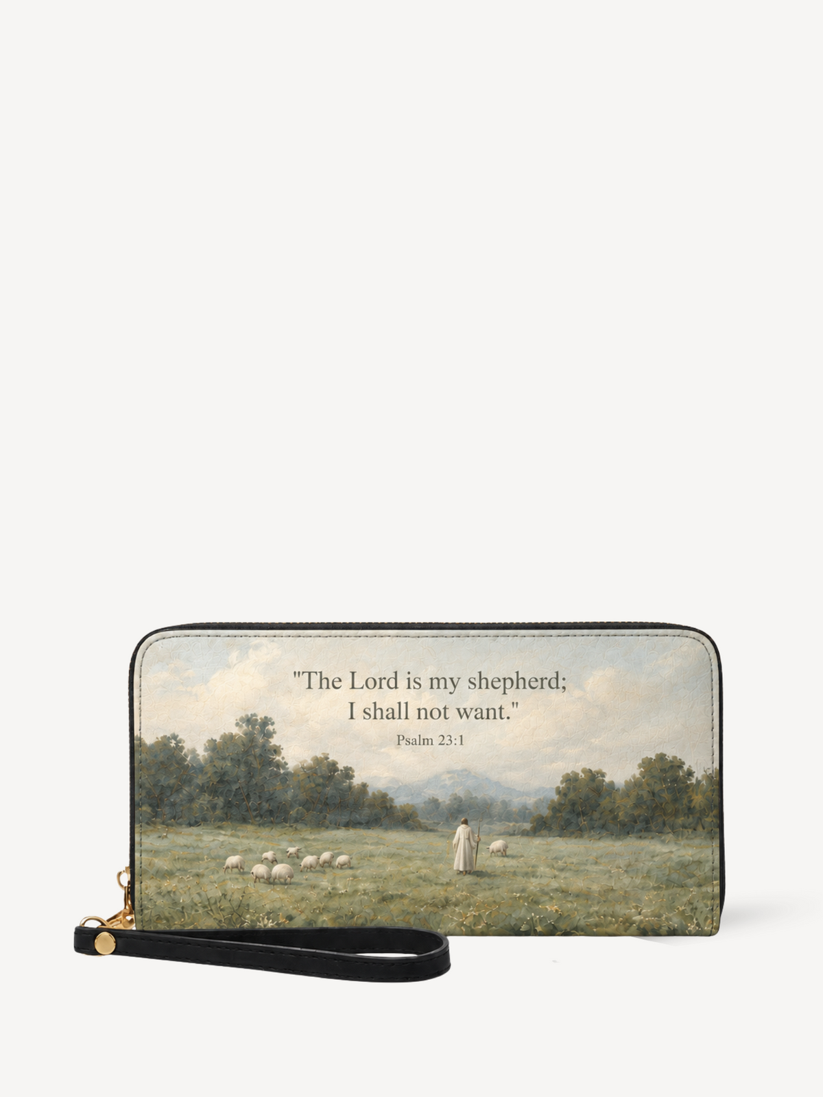 The Lord Is My Shepherd PU Leather Wallet - Christian Wallet, front view