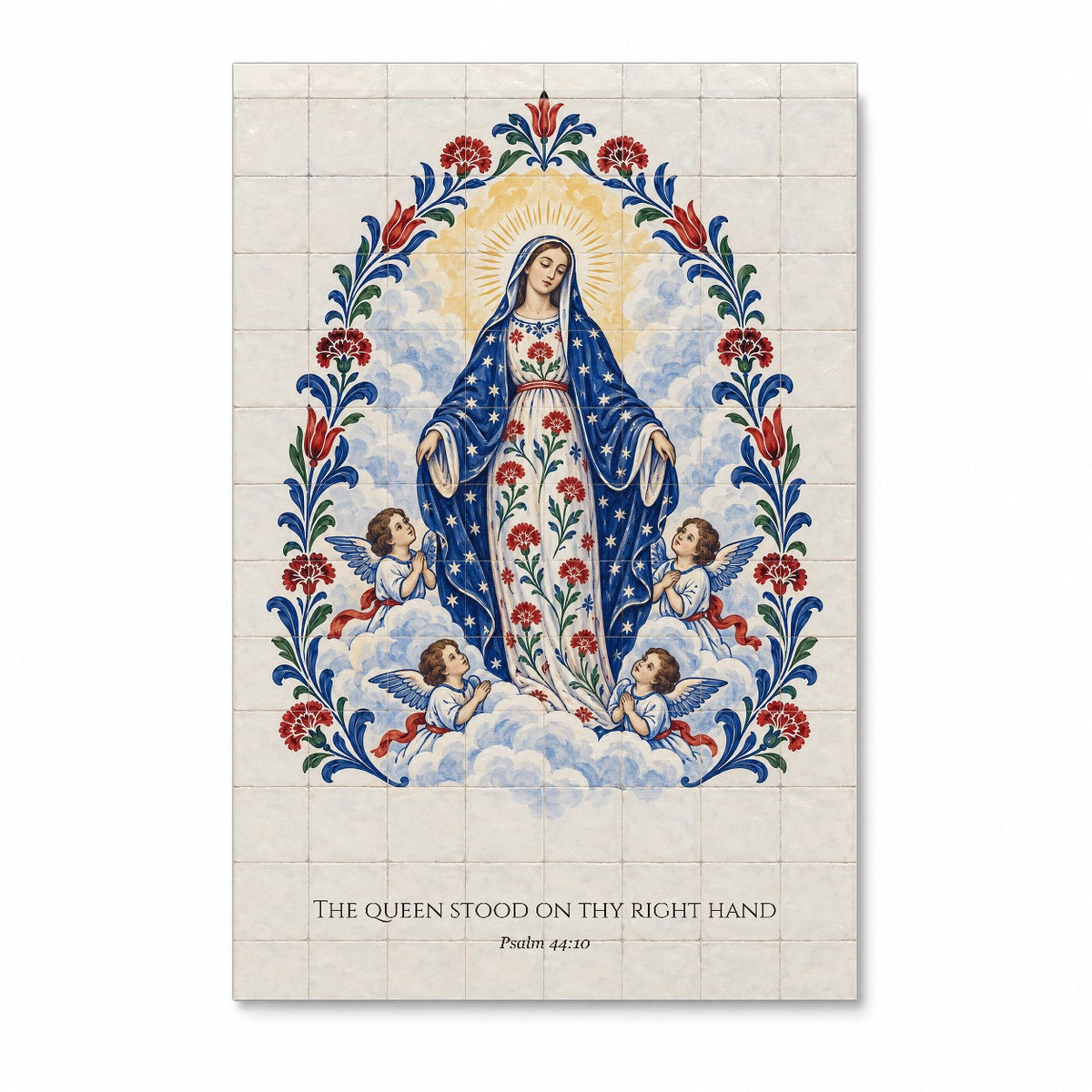 The Queen at His Right Hand Canvas Wall Art - Catholic Wall Art, front view
