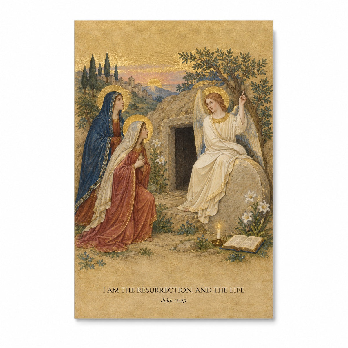 The Resurrection and the Life Canvas Wall Art - Catholic Wall Art, front view