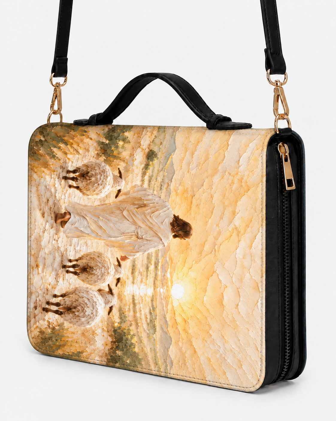 The Shepherds Promise Bible Cover - Leather Bible Cover, detail view