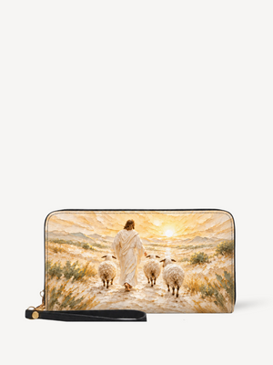 The Shepherd's Promise PU Leather Wallet - Christian Wallet, front view