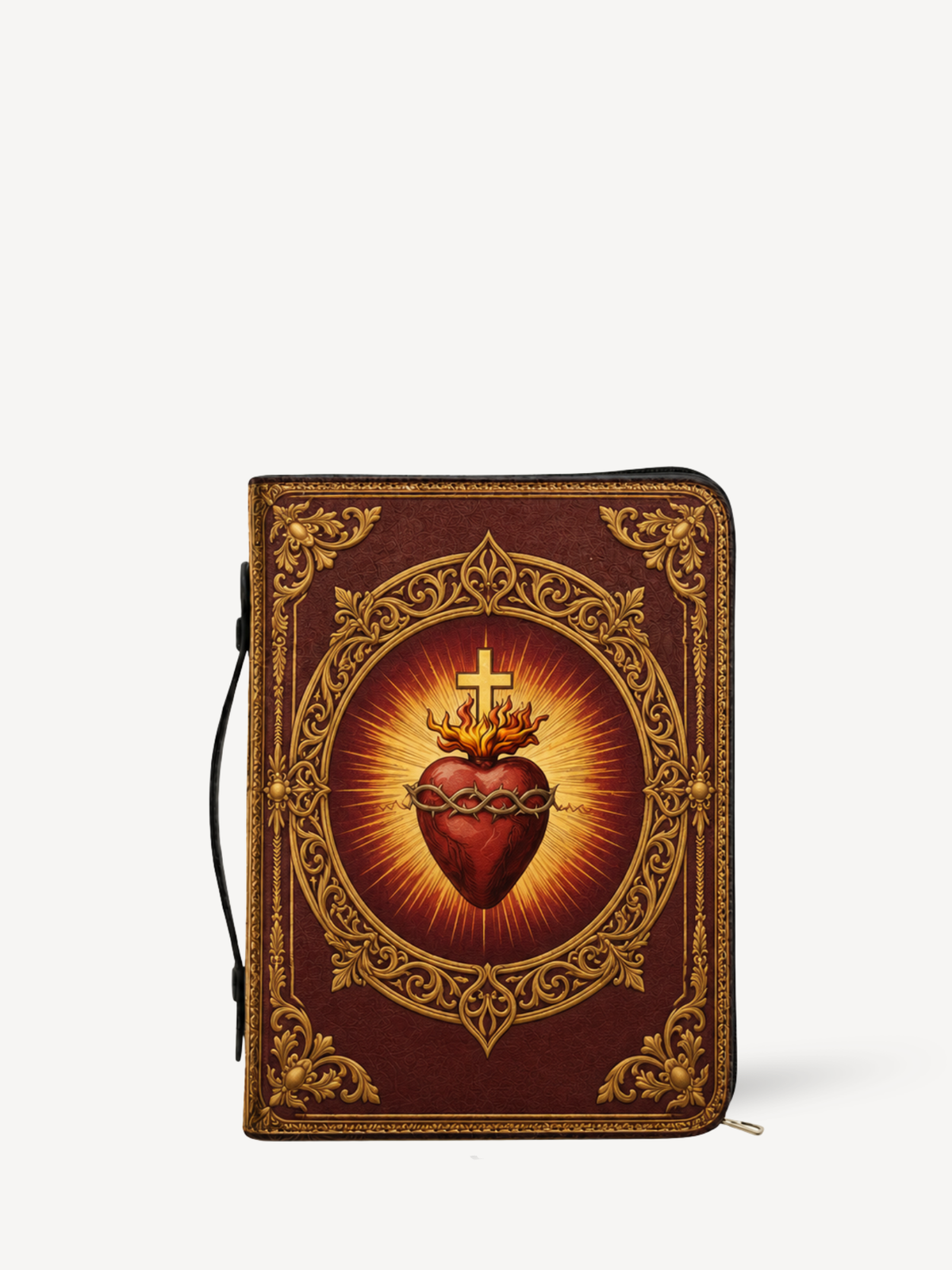 Thorned Heart Bible Cover - Leather Bible Cover, front view