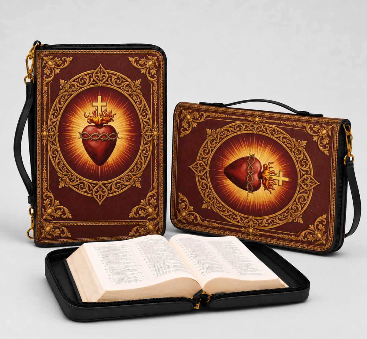 Thorned Heart Bible Cover - Leather Bible Cover, detail view