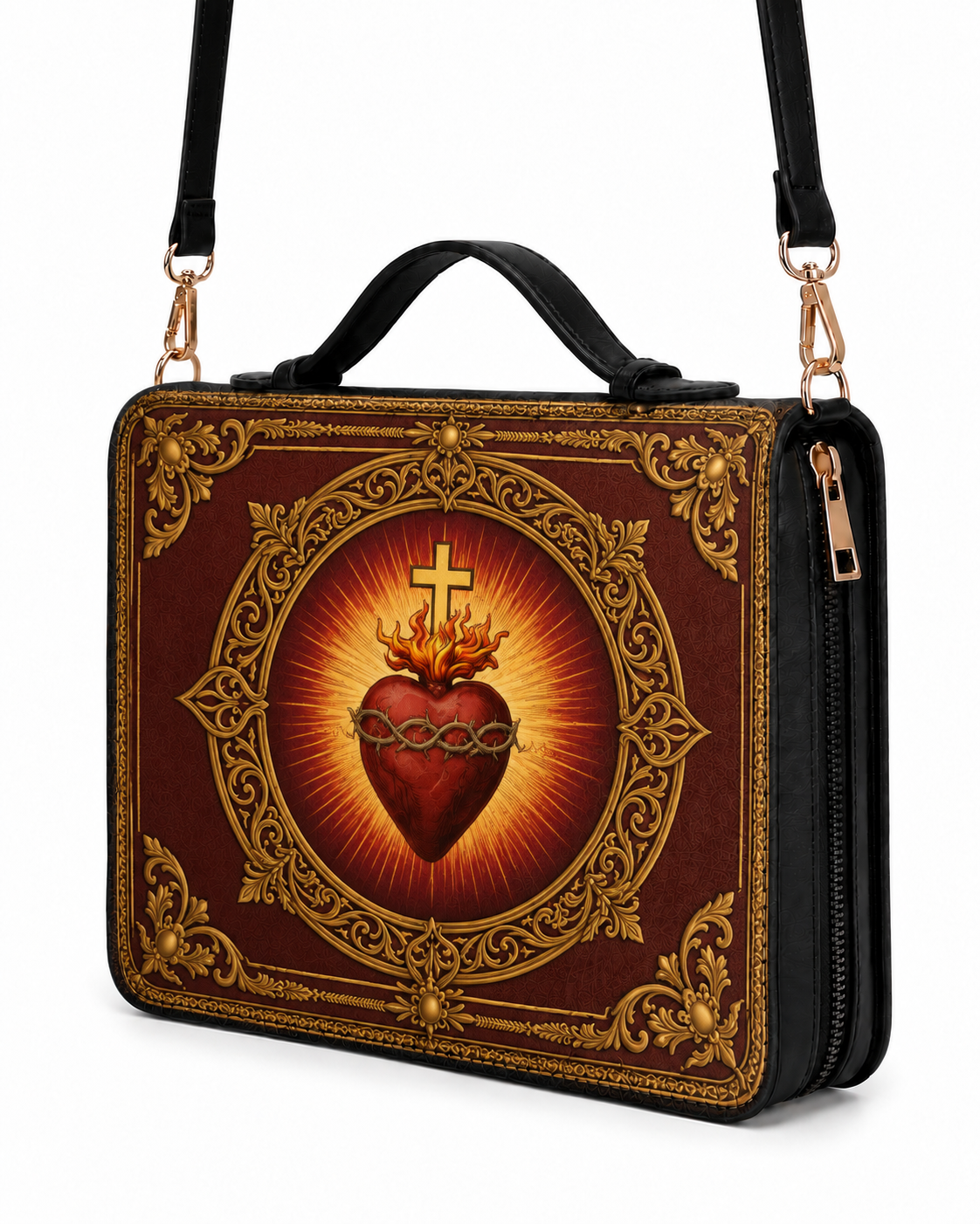 Thorned Heart Bible Cover - Leather Bible Cover, styled in the home