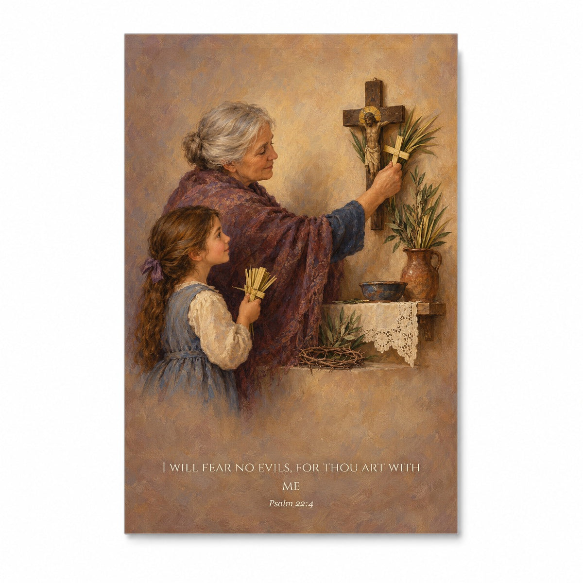 Thou Art With Me Canvas Wall Art - Catholic Wall Art, front view