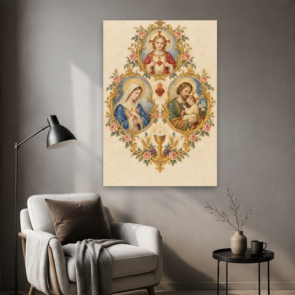 Tres Corda Canvas Wall Art - Catholic Wall Art, styled in the home