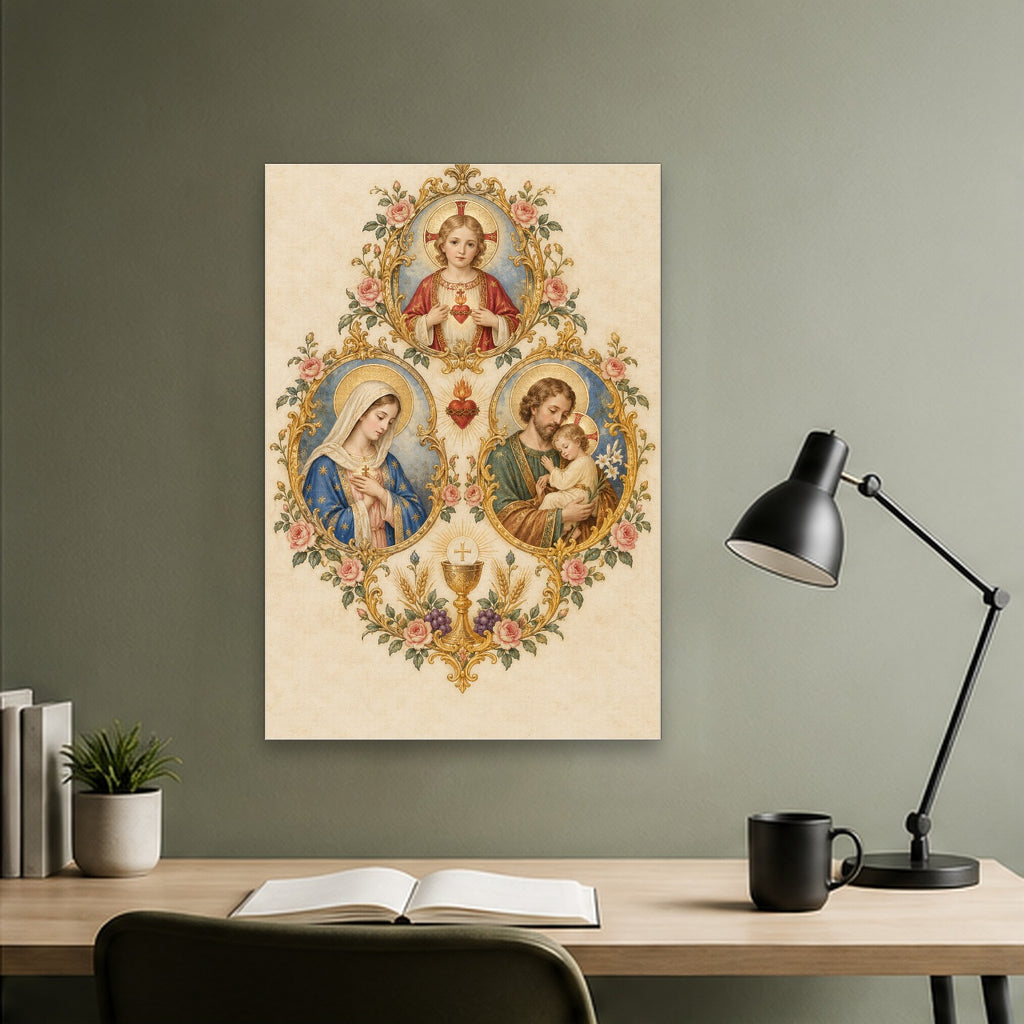Tres Corda Canvas Wall Art - Catholic Wall Art, close-up of the print