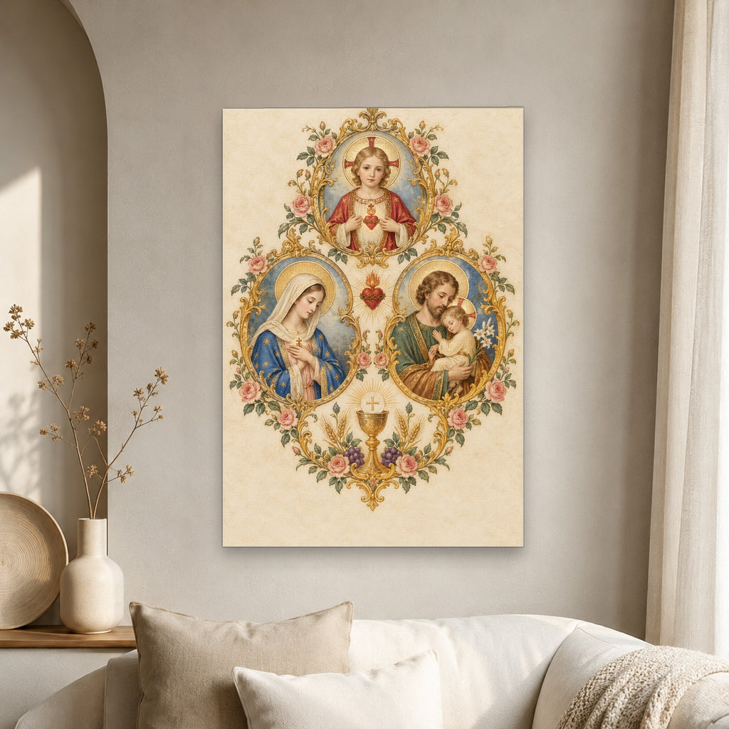 Tres Corda Canvas Wall Art - Catholic Wall Art, scale reference
