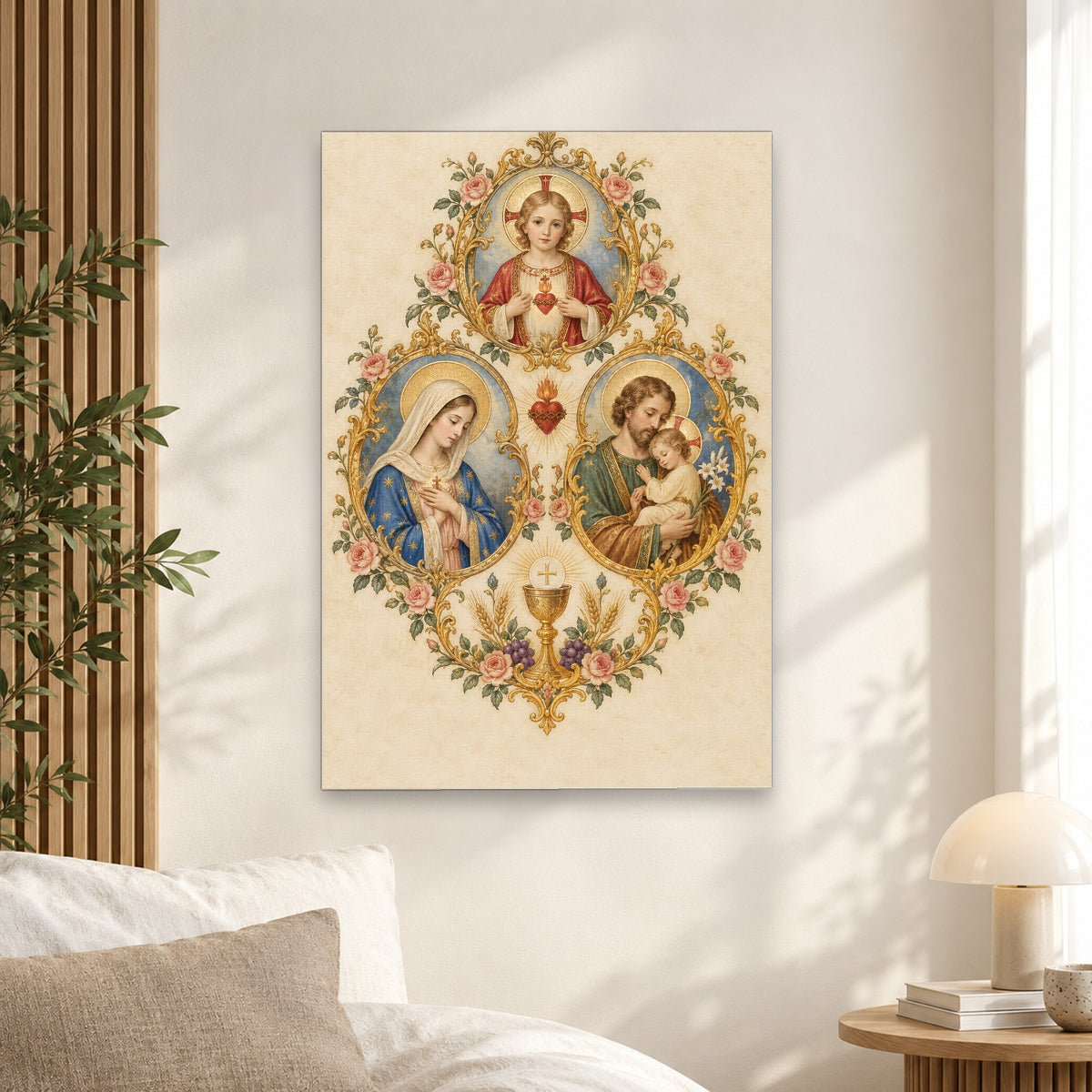 Tres Corda Canvas Wall Art - Catholic Wall Art, alternate angle
