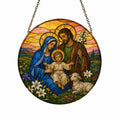 Tres Corda Glass Suncatcher - Catholic Suncatcher, front view