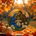 Tres Corda Glass Suncatcher - Catholic Suncatcher, hanging display