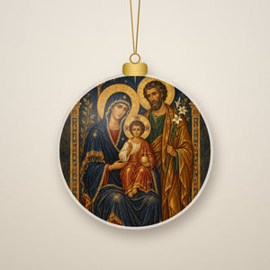 Tres Corda II Ceramic Ornament - Catholic Christmas Ornament, front view