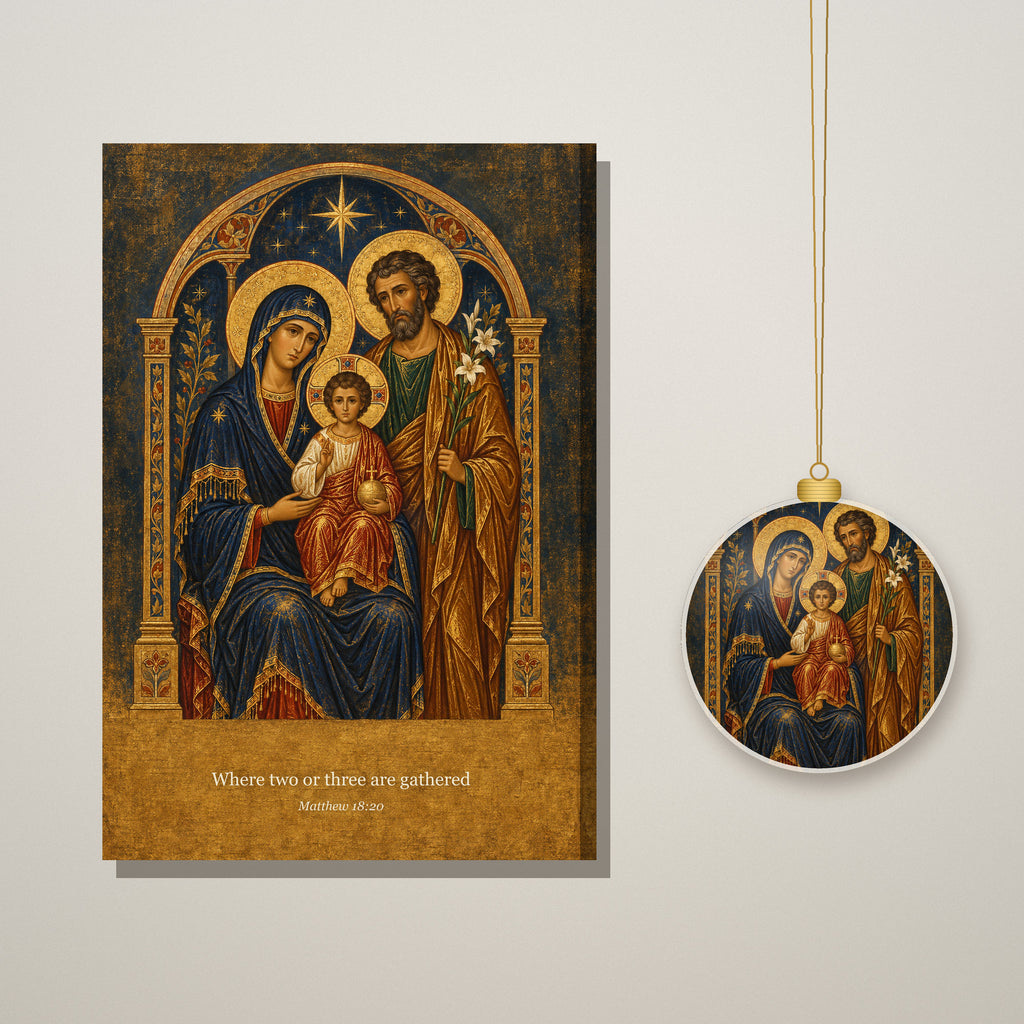 Tres Corda II Ceramic Ornament - Catholic Christmas Ornament, styled in the home