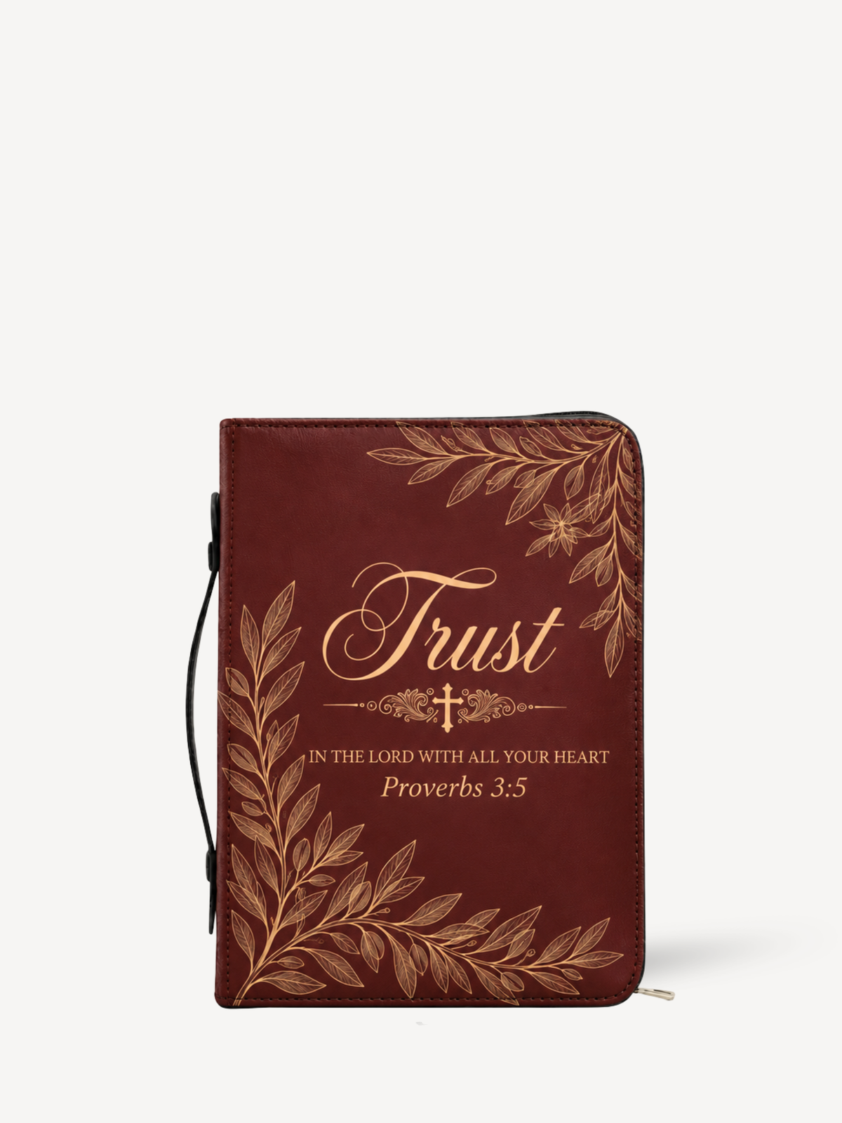 Trust & Grace Bible Cover - Leather Bible Cover, front view