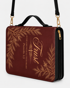 Trust & Grace Bible Cover - PU Leather Bible Cover, styled in the home