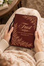 Trust & Grace Bible Cover - PU Leather Bible Cover, hanging display