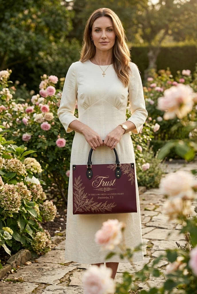 "Trust & Grace" Leather Handbag