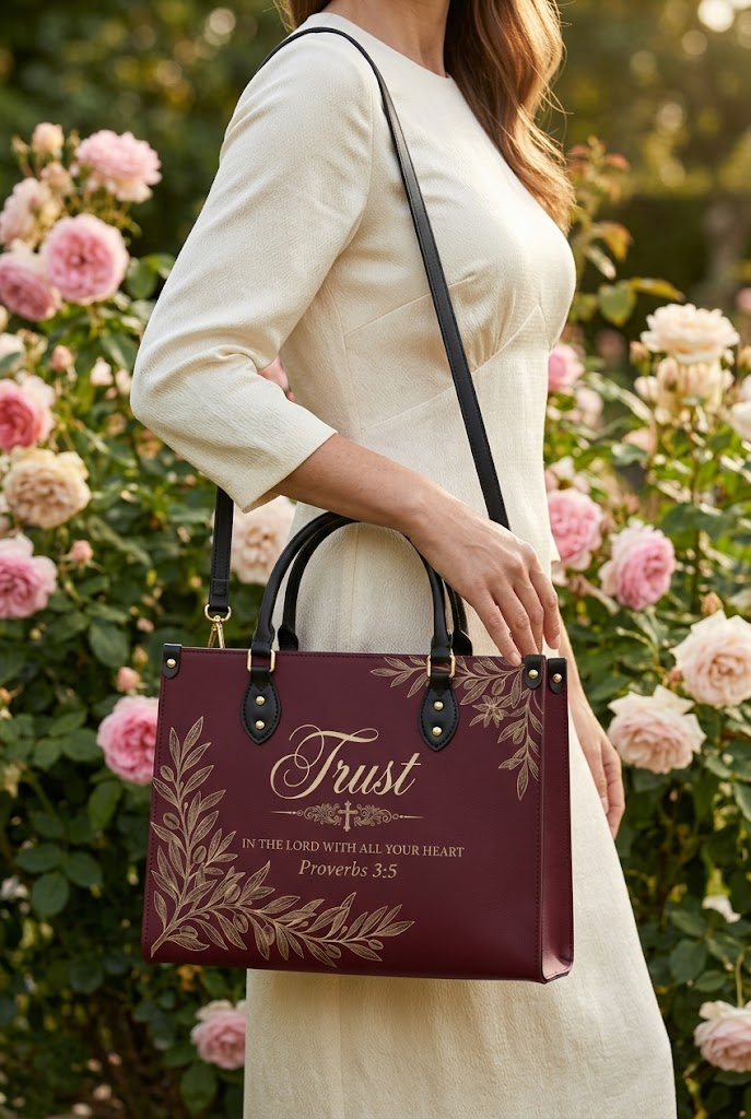"Trust & Grace" Leather Handbag