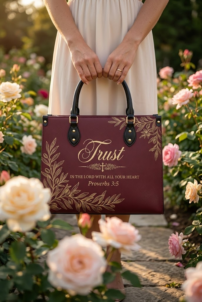 "Trust & Grace" Leather Handbag