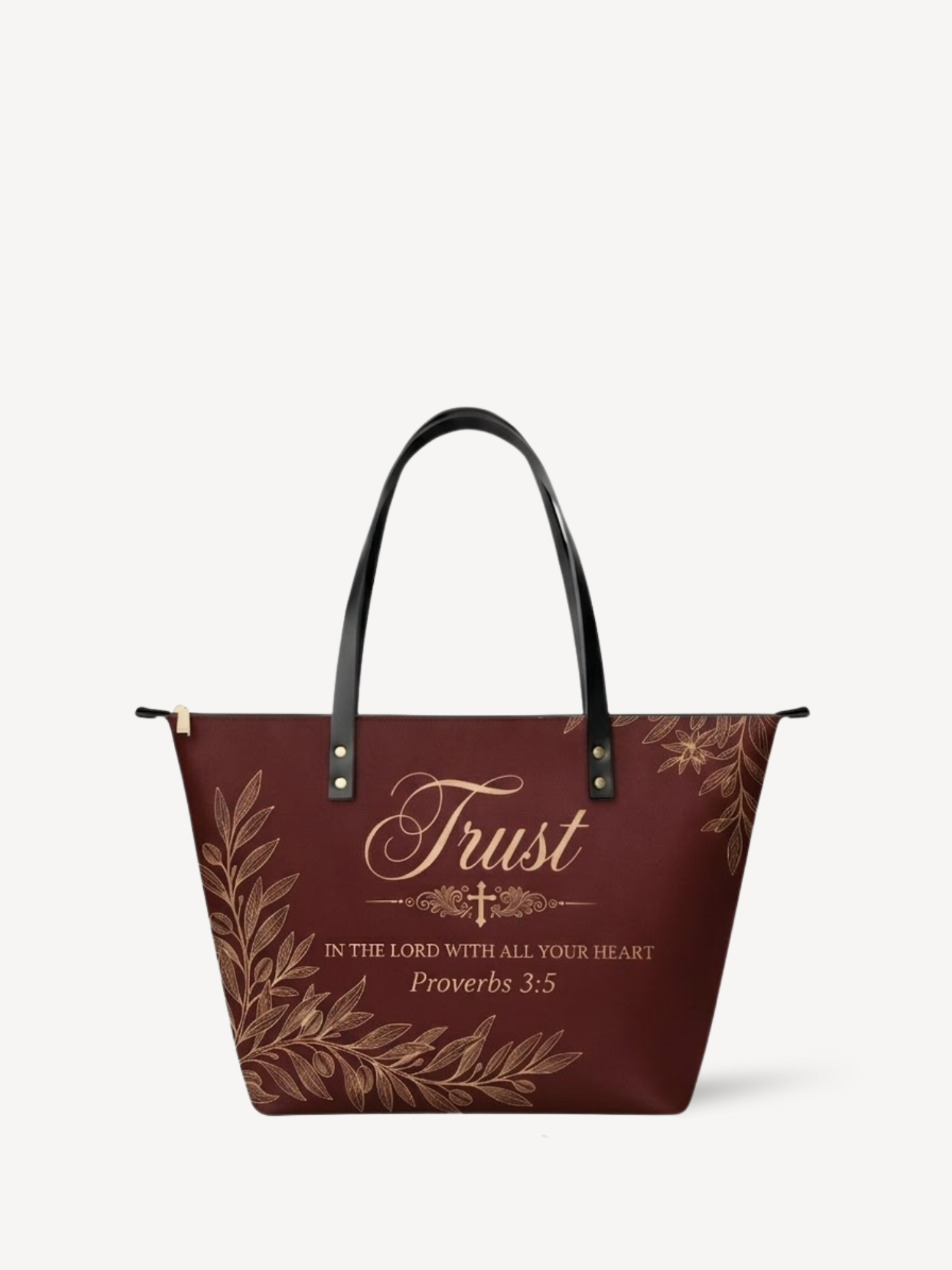 "Trust & Grace" Leather Tote Bag
