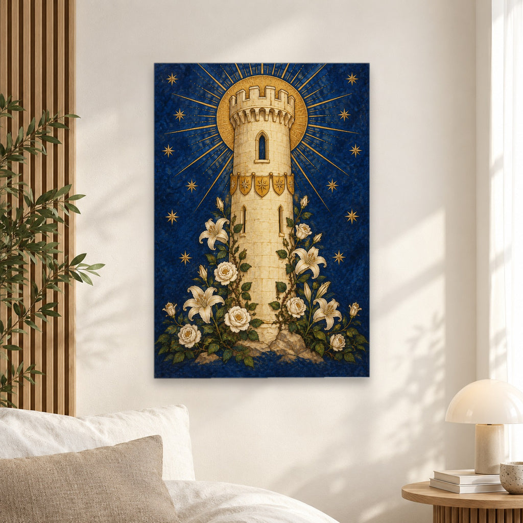 Turris Davidica Canvas Wall Art - Catholic Wall Art, alternate angle